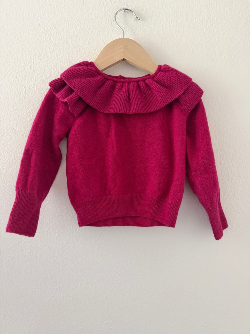 Jacadi Magenta Pink Glitter Wool Cashmere Sweater